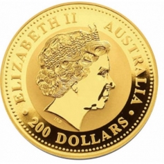 Золотая монета "Лунар-1" Год Обезьяны 2004 год 2 унции